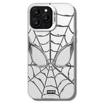 Marvel Spider-Man 3D Electroplated Spider Web Phone Case, Anti-Fingerprint Mirror Finish Protective Cover Precise Camera Cutout Shockproof Cell Phone Case for iPhone