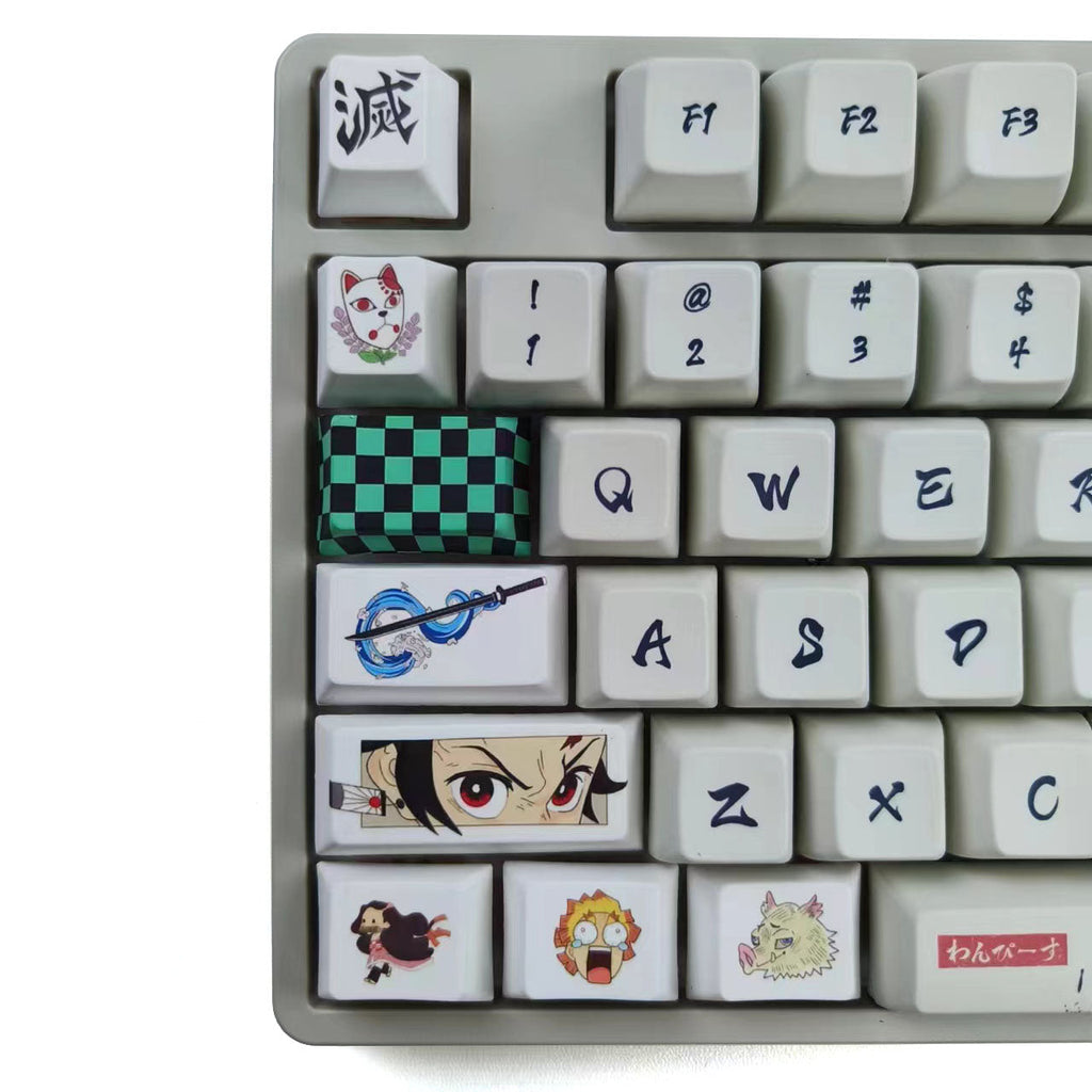 Demon Slayer Custom Keycaps Set - Anime Artisan Keycaps for Mechanical Keyboard