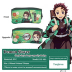Demon Slayer Tanjiro Nezuko Anime Pencil Case, Large Capacity PVC Pen Bag for Students