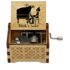 One Piece Luffy Brook Hand Crank Wooden Music Box, Plays Bink's Sake Anime Engraved Musical Gift Box