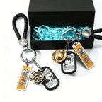 One Piece Anime Keychain Set - Braided Leather Wanted Poster Pendant Keychain
