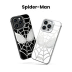 Marvel Spider-Man Mask Web Pattern Phone Case 2 Colors Glossy Anti-Fingerprint Camera Protective Slim Shockproof Comfort Grip Protective Cover For iPhone Series