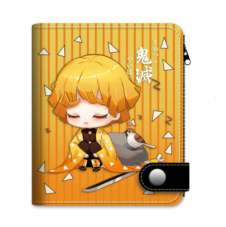 Demon Slayer Tanjiro Nezuko Anime Wallet, PU Leather Short Bifold Wallet for Fans
