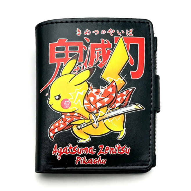 Demon Slayer Tanjiro Nezuko Anime Wallet, PU Leather Short Bifold Wallet for Fans