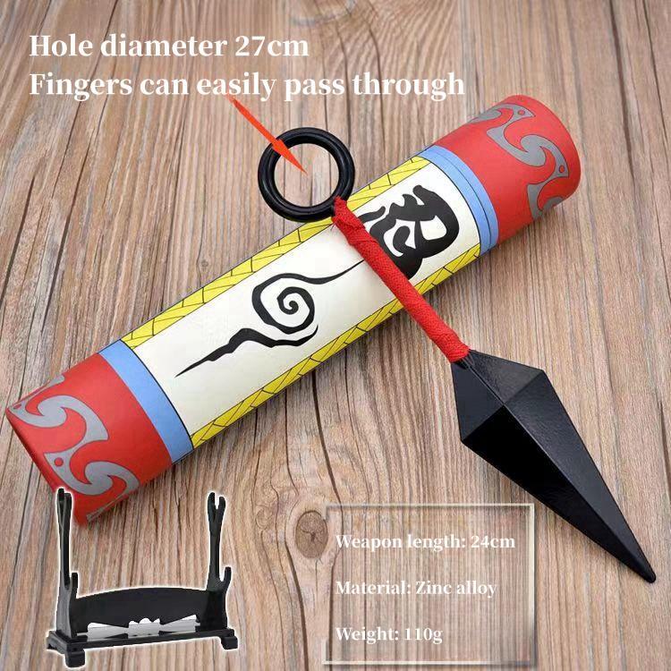 Naruto Uzumaki Ninja Kunai Cosplay Prop, Metal Kunai with Scroll Packaging