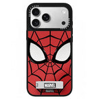 Marvel Spider-Man Web Face Print Phone Case With Built-in Metal Kickstand Slim Shockproof Soft Bumper Precise Cutout Anti-Scratch Protective Cover For iPhone Series