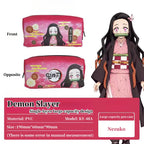 Demon Slayer Tanjiro Nezuko Anime Pencil Case, Large Capacity PVC Pen Bag for Students