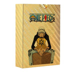 One Piece Monkey D Luffy Roronoa Zoro Gold Foil Collectible Trading Cards Box Set, Anime Character Waterproof Gold Plated TCG Game Cards