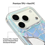 Marvel Spider-Man Holographic Iridescent Spider Web Phone Case, TPU+PC Shockproof Slim Cover Color Shift Blue Purple Gradient Design Precise Camera Cutout Protective Shell