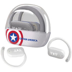 Marvel Iron Man Captain America Open-Ear Wireless Earbuds, Avengers Bluetooth 5.3 Air Conduction Headphones