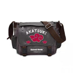 Naruto Sasuke Anime Messenger Bag, Akatsuki Leaf Village Logo Canvas Crossbody Shoulder Bag
