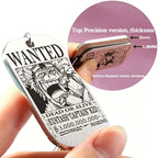 ONE PIECE Luffy Wanted Keychain with Mini Knife | Anime Bounty Tag Gift Set