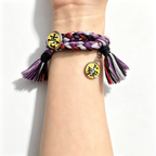 Demon Slayer Upper Moon Demon Adjustable Braided Bracelet, Anime Tassel Charm