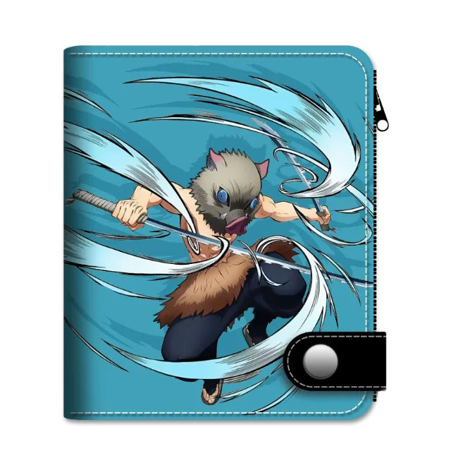 Demon Slayer Tanjiro Nezuko Anime Wallet, PU Leather Short Bifold Wallet for Fans