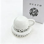 One Piece Trafalgar Law Hat Shaped Ceramic Mug, Anime Coffee Cup with Saucer