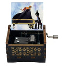 One Piece Luffy Brook Hand Crank Wooden Music Box, Plays Bink's Sake Anime Engraved Musical Gift Box