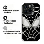 Marvel Spider-Man Mask Web Pattern Phone Case 2 Colors Glossy Anti-Fingerprint Camera Protective Slim Shockproof Comfort Grip Protective Cover For iPhone Series