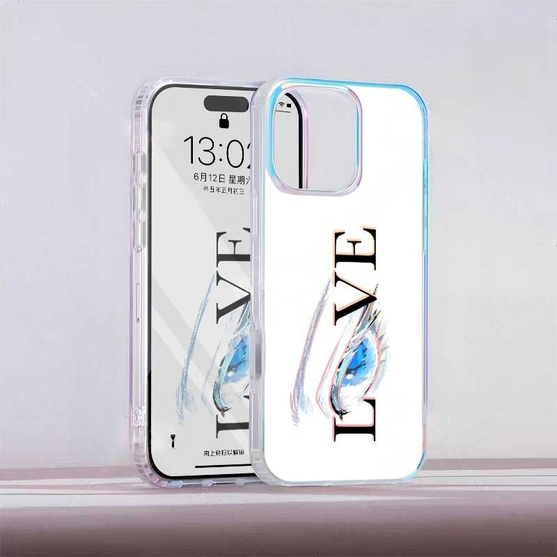 Jujutsu Kaisen Satoru Gojo LOVE Gradient Phone Case, Iridescent Hard Shell Cover
