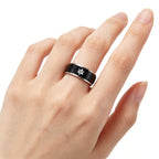 Naruto Sasuke Itachi Rotating Sharingan Watch Ring Set, Anime 360° Spinning Dial Stainless Steel Wrist Watch for Men