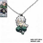 Demon Slayer Kamado Tanjiro Rotatable Keychain & Necklace, Anime Metal Pendant Jewelry Set