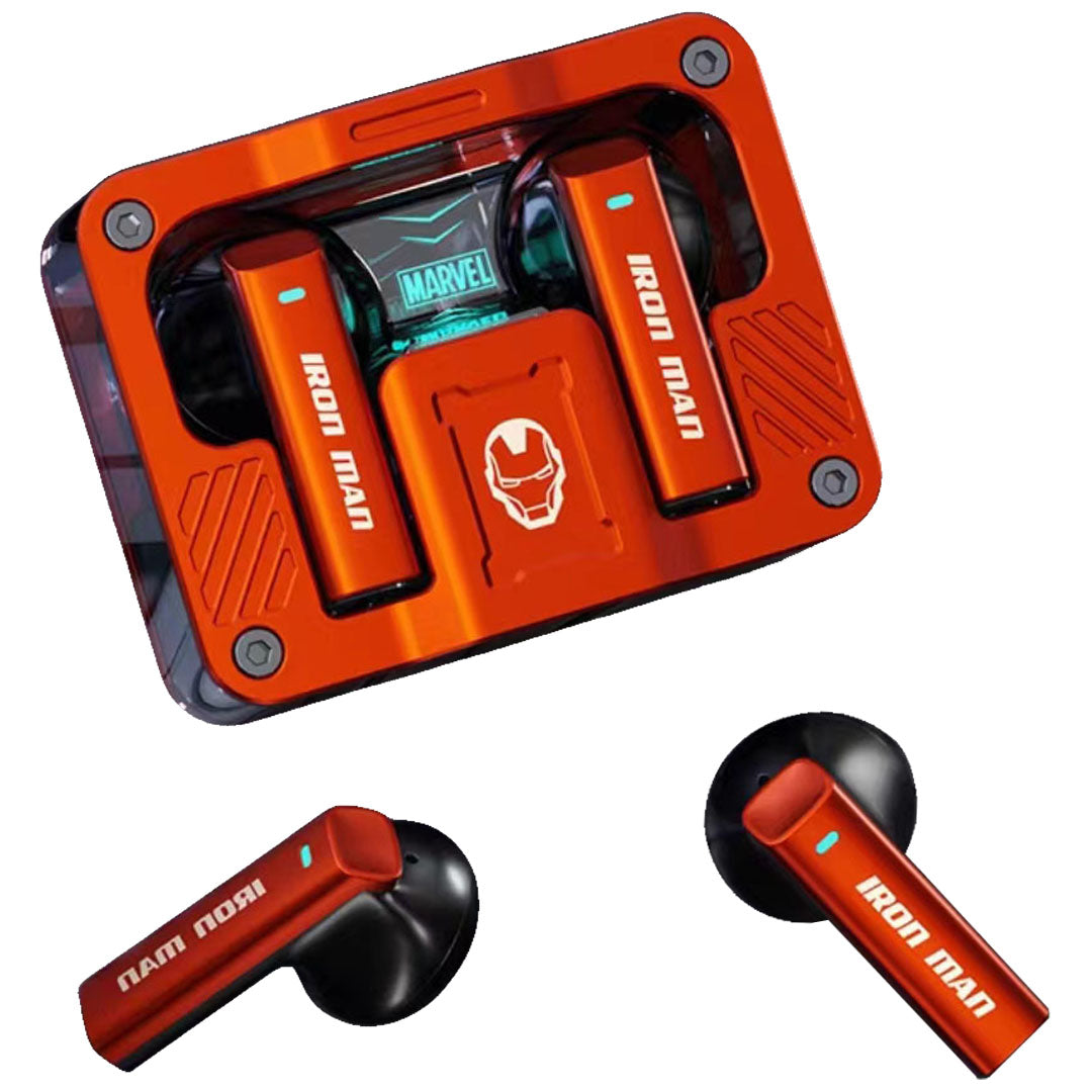 Marvel Iron Man Captain America Wireless Earbuds, Marvel Bluetooth Headphones with Charging Case