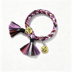 Demon Slayer Upper Moon Demon Adjustable Braided Bracelet, Anime Tassel Charm