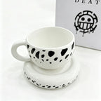 One Piece Trafalgar Law Hat Shaped Ceramic Mug, Anime Coffee Cup with Saucer