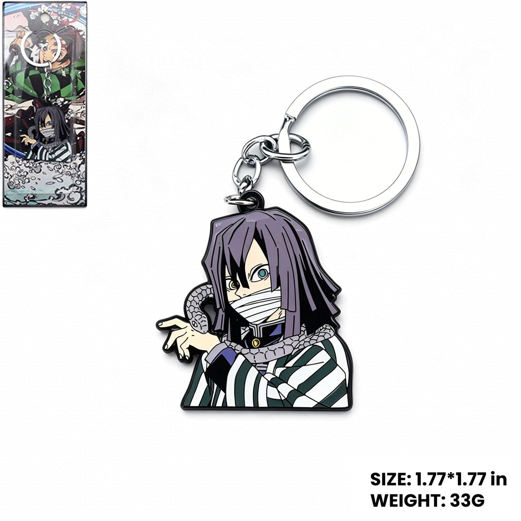 Demon Slayer Kamado Tanjiro Rotatable Keychain & Necklace, Anime Metal Pendant Jewelry Set