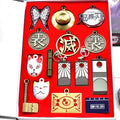 Demon Slayer Tanjiro Kamado Collectible Keychain Set, Anime Metal Pendants and Sword Replicas