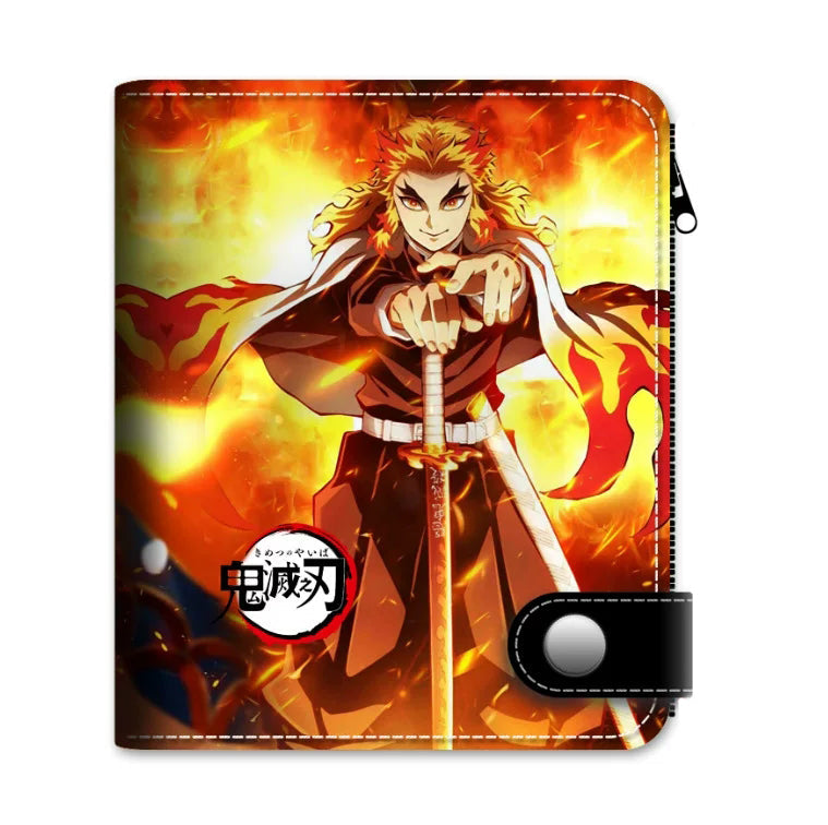 Demon Slayer Tanjiro Nezuko Anime Wallet, PU Leather Short Bifold Wallet for Fans