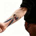 One Piece Luffy Arm Stretch Temporary Tattoo, Anime Cosplay Accessory for Men & Women