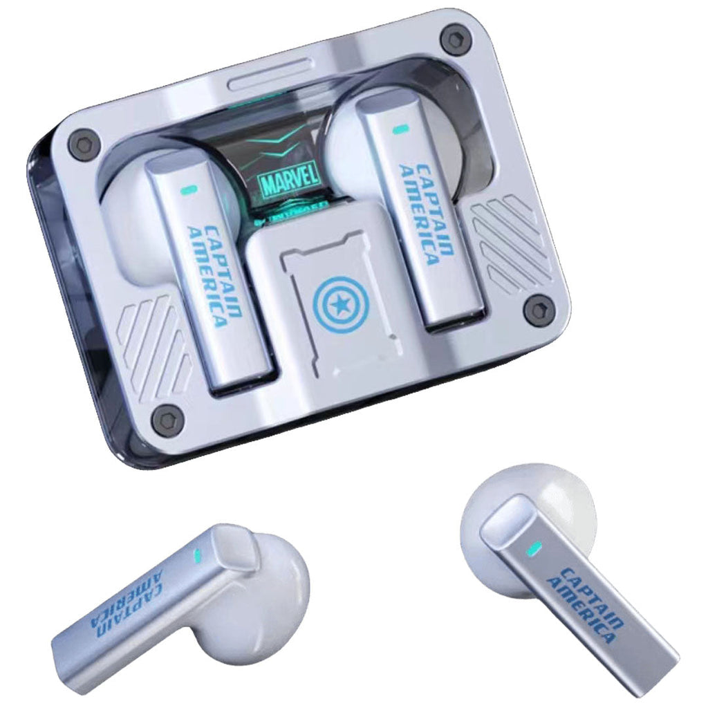 Marvel Iron Man Captain America Wireless Earbuds, Marvel Bluetooth Headphones with Charging Case
