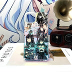 Demon Slayer Tokito Muichiro Anime Phone Case, Aurora Gradient Comic Collage Shockproof Airbag Protective Case For All iPhone Models Removable Lens Frame Clear Cell Phone Cover
