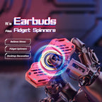 Marvel Iron Man Captain America Fidget Spinner TWS Bluetooth 5.4 Earbuds, Zinc Alloy Mecha Magnetic Flip Wireless Earphones
