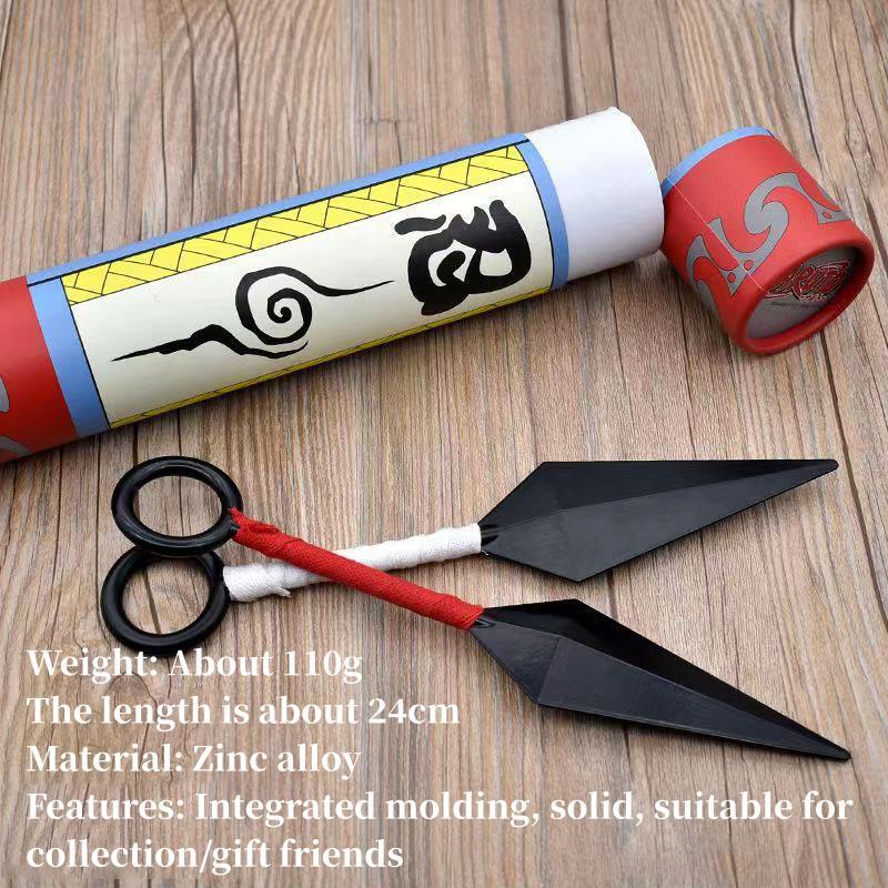 Naruto Uzumaki Ninja Kunai Cosplay Prop, Metal Kunai with Scroll Packaging