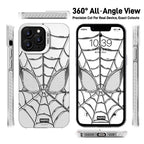 Marvel Spider-Man 3D Electroplated Spider Web Phone Case, Anti-Fingerprint Mirror Finish Protective Cover Precise Camera Cutout Shockproof Cell Phone Case for iPhone