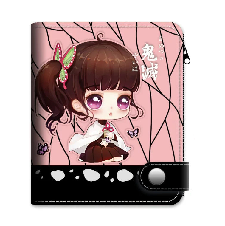 Demon Slayer Tanjiro Nezuko Anime Wallet, PU Leather Short Bifold Wallet for Fans