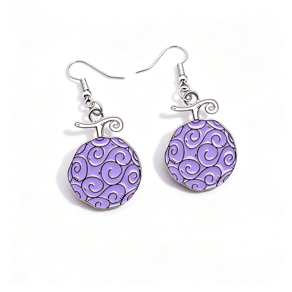 One Piece Ace Flame Flame Fruit Devil Fruit Enamel Dangle Earrings