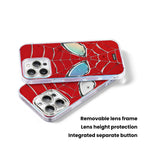 Marvel Spider‑Man Phone Case, 3‑In‑1 Removable Camera Lens Protector Cover, Four‑Corner Airbag Shockproof TPU Bumper, Spider Web Pattern Clear Protective Shell For Multiple Smartphone Models, Anti‑Drop Daily Use Mobile Phone Case