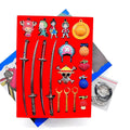 One Piece Luffy Zoro Anime Jewelry Gift Set, Wanted Poster Keychain Sword Devil Fruit Metal Pendant Collection Box