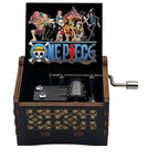 One Piece Luffy Brook Hand Crank Wooden Music Box, Plays Bink's Sake Anime Engraved Musical Gift Box