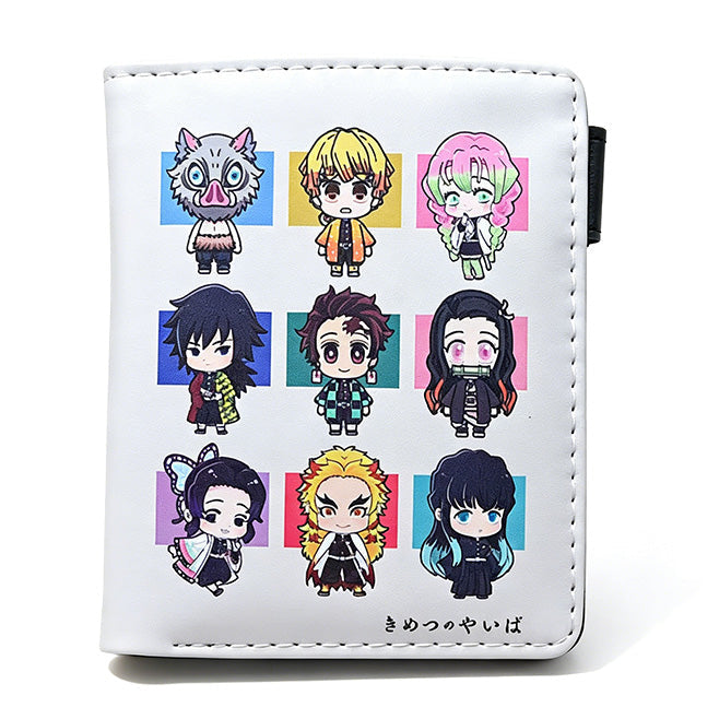 Demon Slayer Tanjiro Nezuko Anime Wallet, PU Leather Short Bifold Wallet for Fans