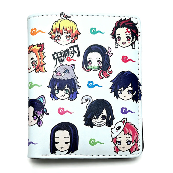 Demon Slayer Tanjiro Nezuko Anime Wallet, PU Leather Short Bifold Wallet for Fans
