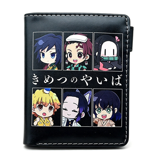Demon Slayer Tanjiro Nezuko Anime Wallet, PU Leather Short Bifold Wallet for Fans