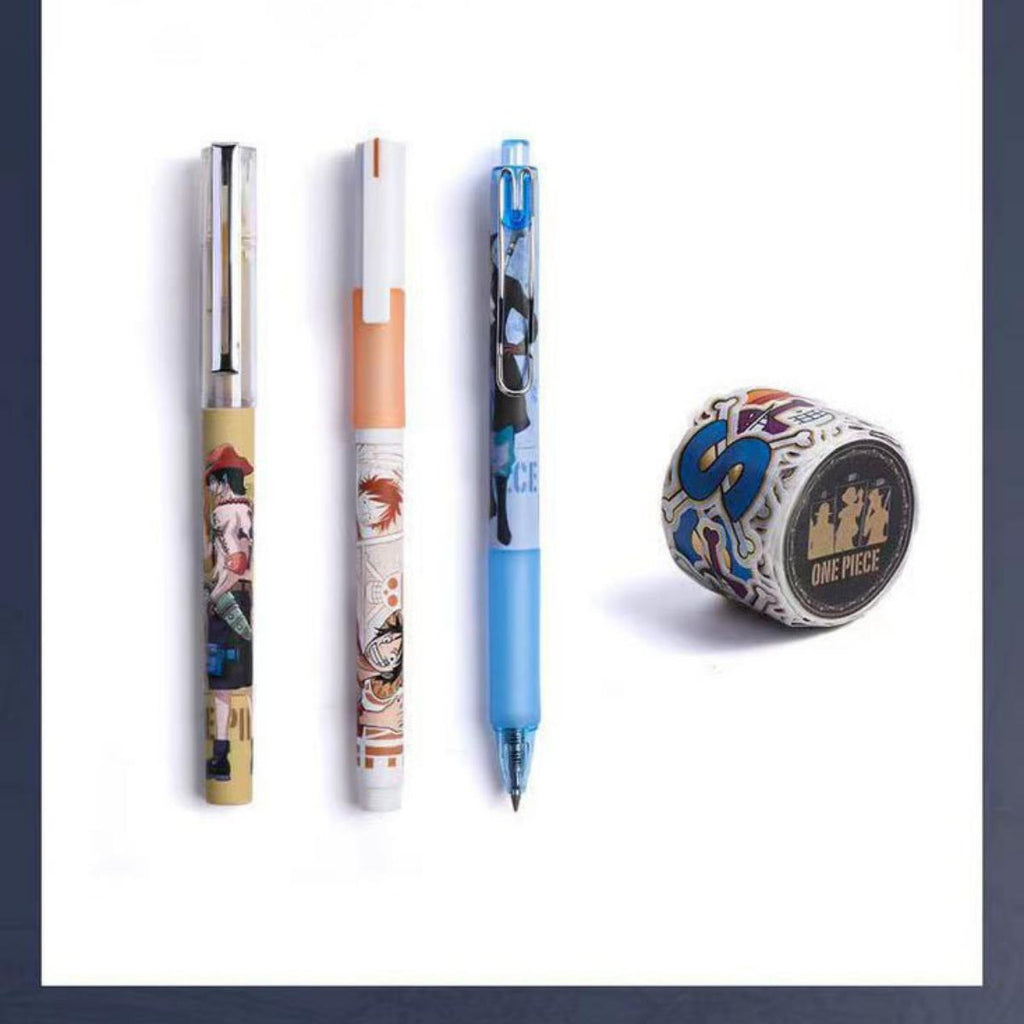 One Piece Monkey D Luffy Sabo Deluxe Stationery Kit, Hardcover Journal Gel Pen Anime Gift Box for Students