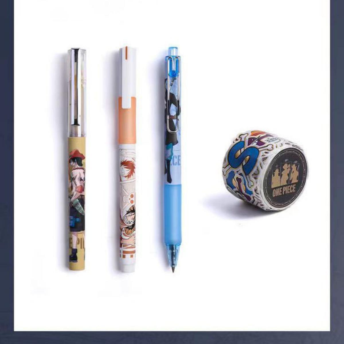 One Piece Monkey D Luffy Sabo Deluxe Stationery Kit, Hardcover Journal Gel Pen Anime Gift Box for Students