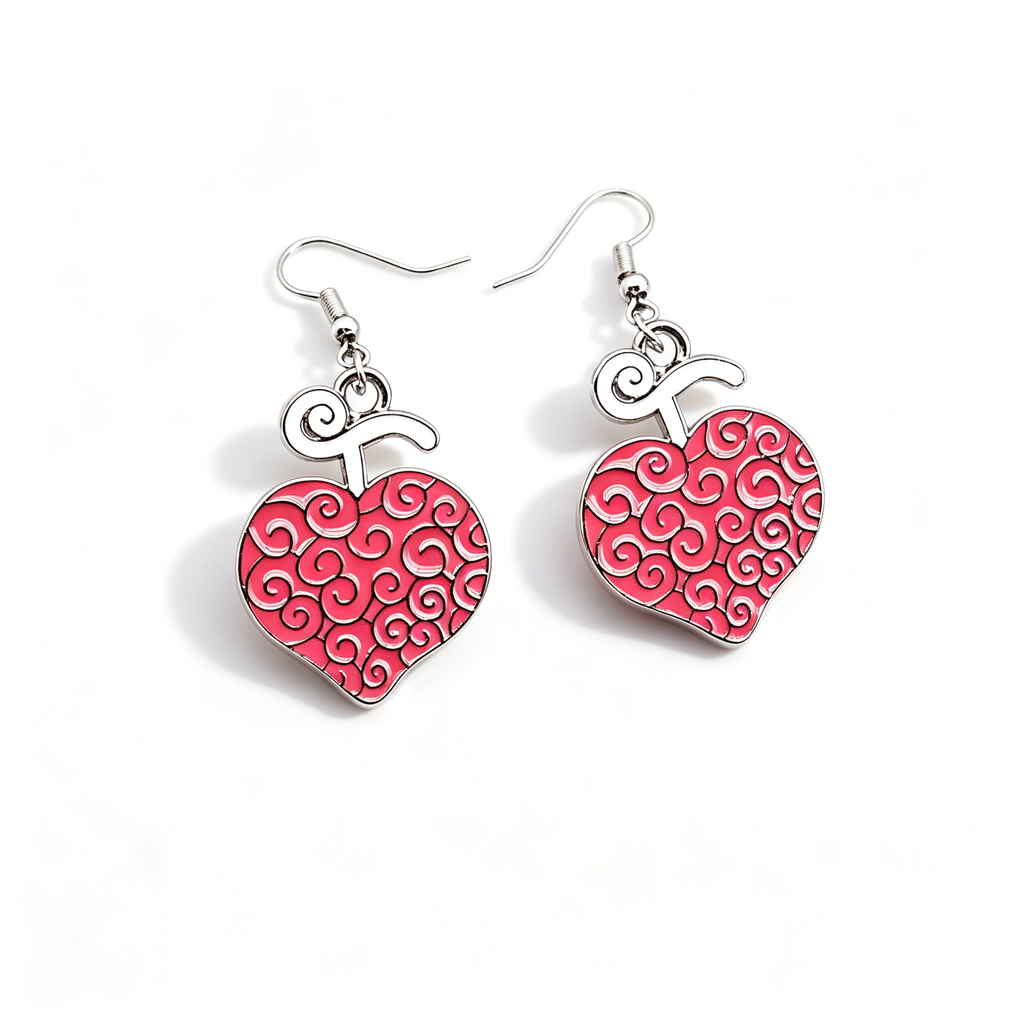One Piece Ace Flame Flame Fruit Devil Fruit Enamel Dangle Earrings
