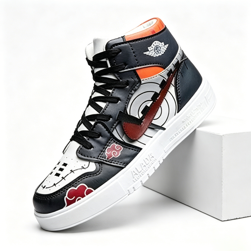 Naruto Pain Yahiko Anime High Top Sneakers, Akatsuki Graphic Casual Streetwear Shoes