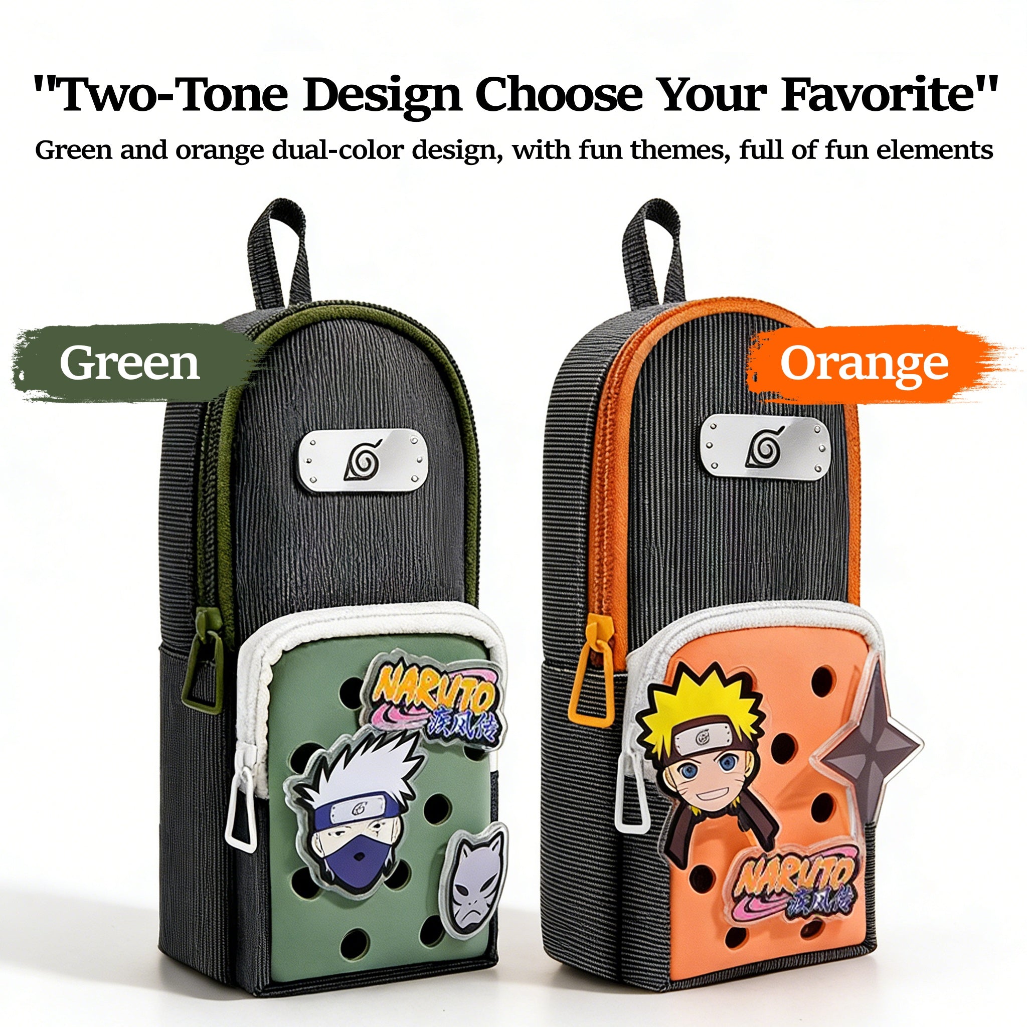 Naruto Kakashi Pencil Case Set, Anime Large Capacity Pencil Bag with Kunai Pen