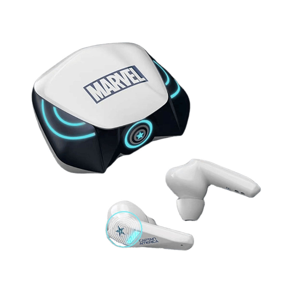 Marvel Spider-Man Iron Man Captain America Gaming Earbuds, Marvel TWS Wireless Headphones with LED Light